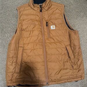 Carhartt Tan and Navy Quilted Vest